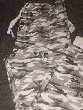 Retro Vintage Philadelphia Eagles Gray/ Black Camo Joggers Sweatpants NWT ... do